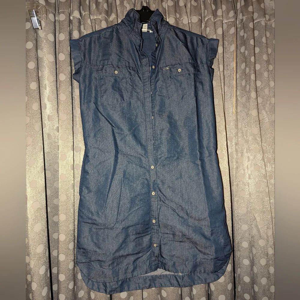 CALVIN KLEIN Jeans Kid's Button-Up Shirt Dress L 12/14